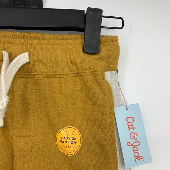 Cat & Jack Shorts Boys Size XS (4/5) Colorblock French Terry Knit Brown Pull On - Picture 3 of 9